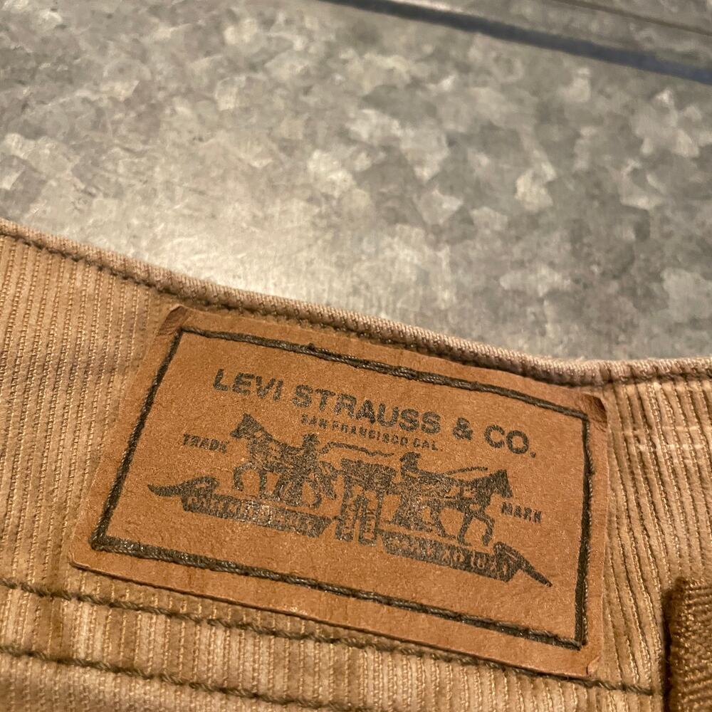 Vintage Levi's Corduroy Cargo Pocket Skirt 9 Tan Khaki Safari Military 90s Y2K - Picture 7 of 11